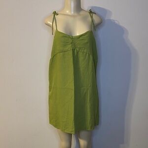 Zara Green Sleeveless Dress with Tie Straps Size S